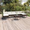 vidaXL 8 Piece Garden Lounge Set with Cushions Poly Rattan Brown