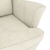 vidaXL Rocking Chair with Solid Wood Rubber Legs Cream Velvet