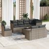vidaXL 9 Piece Garden Sofa Set with Cushions Grey Poly Rattan