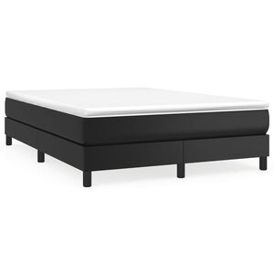 vidaXL Box Spring Bed Frame Black Double Faux Leather