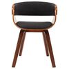 vidaXL Dining Chair Grey Bent Wood and Fabric