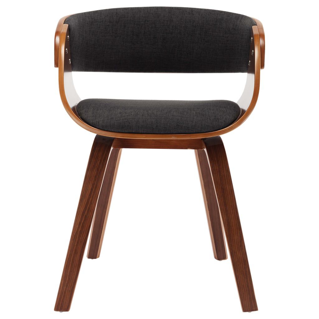 vidaXL Dining Chair Grey Bent Wood and Fabric