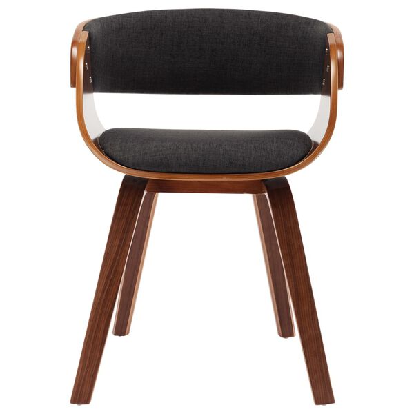 vidaXL Dining Chair Grey Bent Wood and Fabric