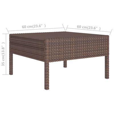 vidaXL 2 Piece Garden Lounge Set with Cushions Poly Rattan Brown