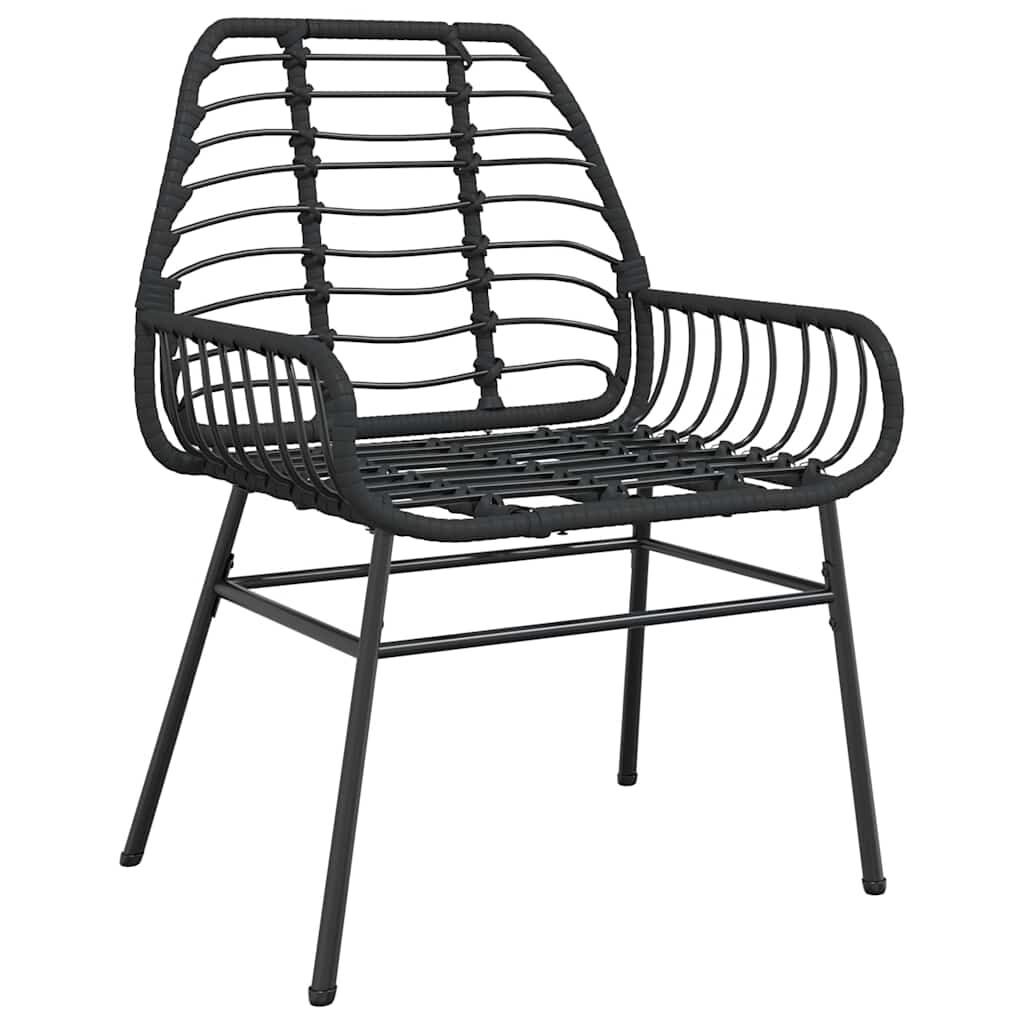 vidaXL 3 Piece Garden Dining Set with Cushions Brown Poly Rattan Glass