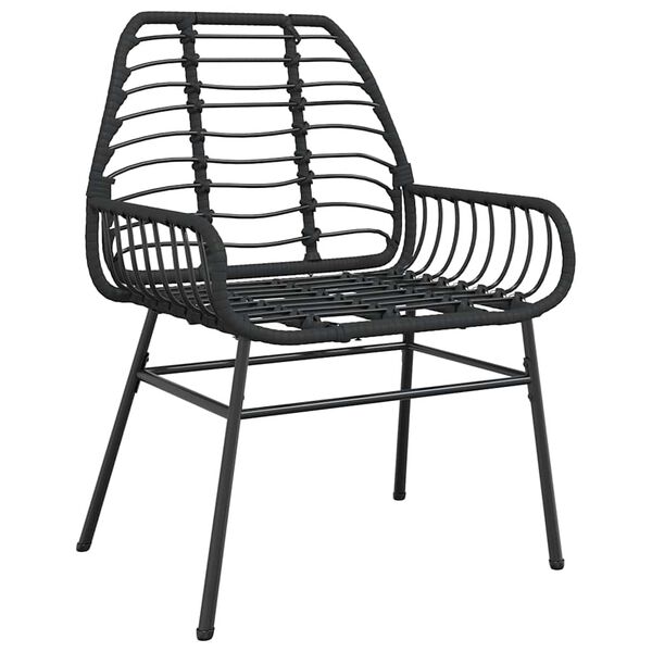 vidaXL 3 Piece Garden Dining Set with Cushions Brown Poly Rattan Glass