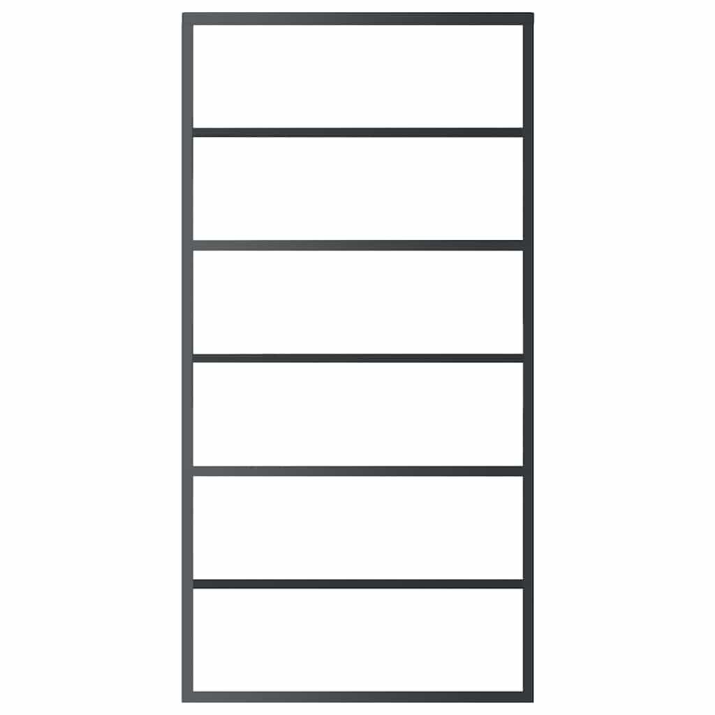 vidaXL Sliding Door ESG Glass and Aluminium 102x205 cm Black
