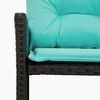 vidaXL Garden Sofa with Table and Cushions L-Shaped Black Poly Rattan