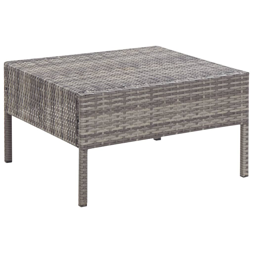 vidaXL 5 Piece Garden Sofa Set with Cushions Poly Rattan Grey