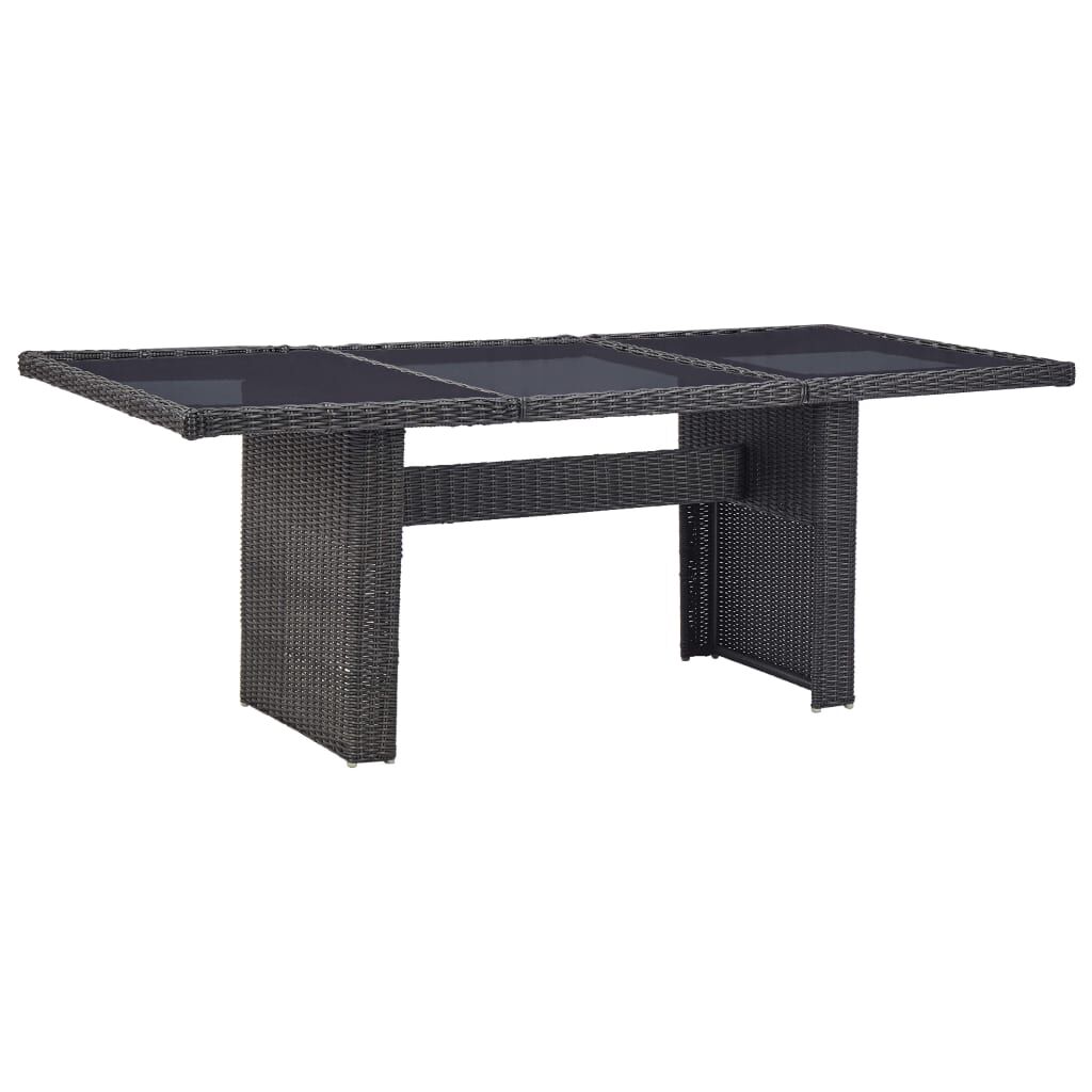 vidaXL 7 Piece Garden Dining Set Poly Rattan Black