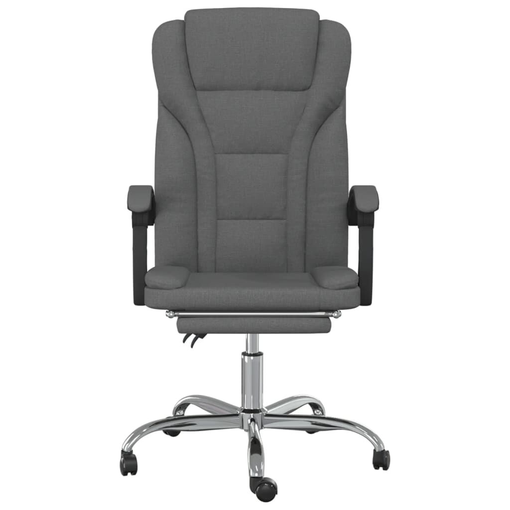 vidaXL Reclining Office Chair Dark Grey Fabric
