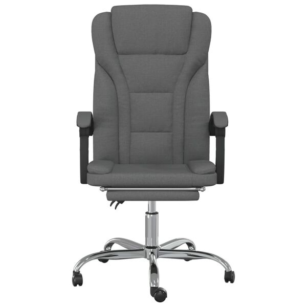vidaXL Reclining Office Chair Dark Grey Fabric