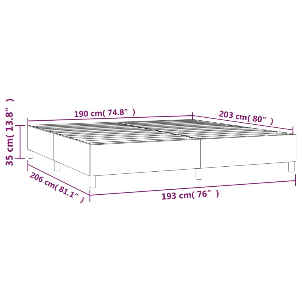 vidaXL Bed Frame without Mattress Light Grey King Velvet (US Only)