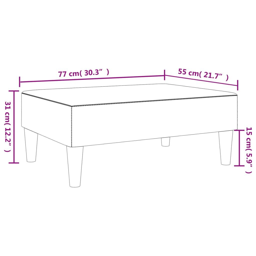 vidaXL Footstool Dark Grey 77x55x31 cm Fabric