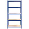 vidaXL 5-Layer Shelves 2 pcs Blue Steel&Engineered Wood