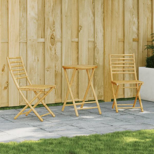 vidaXL 3 Piece Bistro Set Bamboo