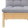 vidaXL 5 Piece Garden Lounge Set with Grey Cushions Solid Pinewood