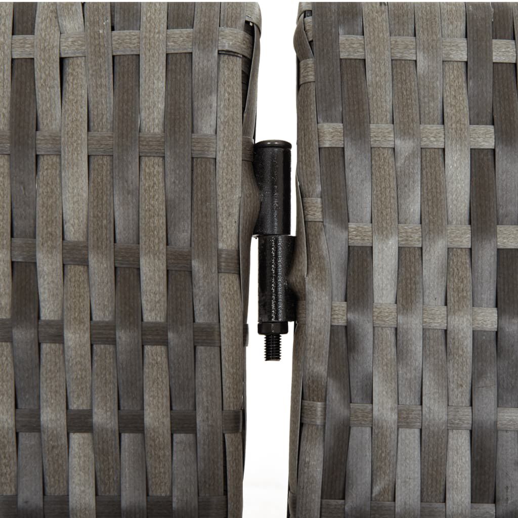 vidaXL Room Divider 4 Panels Grey Poly Rattan