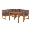 vidaXL 4 Piece Garden Dining Set with Cushions Solid Wood Acacia