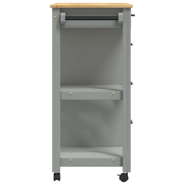 vidaXL Kitchen Trolley MONZA 84x40x90 cm Solid Wood Pine