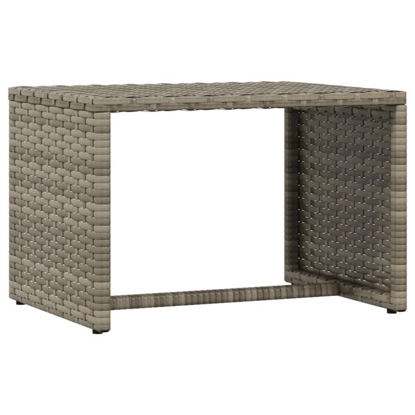 vidaXL Sunbed 1 pc with Table Grey Poly Rattan