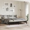 vidaXL Metal Bed Frame without Mattress with Headboard Black 193x203cm