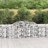 vidaXL Arched Gabion Baskets 5 pcs 300x30x80/100 cm Galvanised Iron