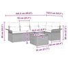 vidaXL Garden Sofa Set with Cushion 6 pcs Brown Poly Rattan