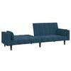 vidaXL 2-Seater Sofa Bed with Two Pillows Blue Velvet