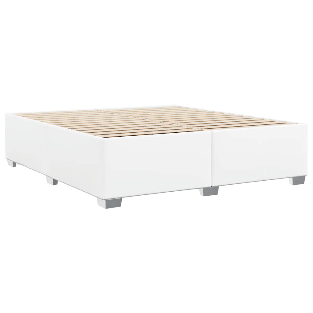 vidaXL Bed Frame without Mattress White California King Faux Leather