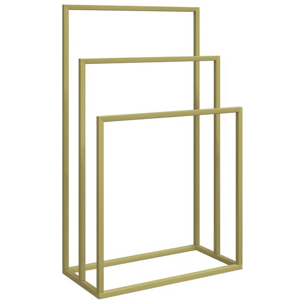 vidaXL Freestanding Towel Rack Gold 48x24x79 cm Iron