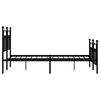 vidaXL Metal Bed Frame without Mattress with Footboard Black 150x200cm