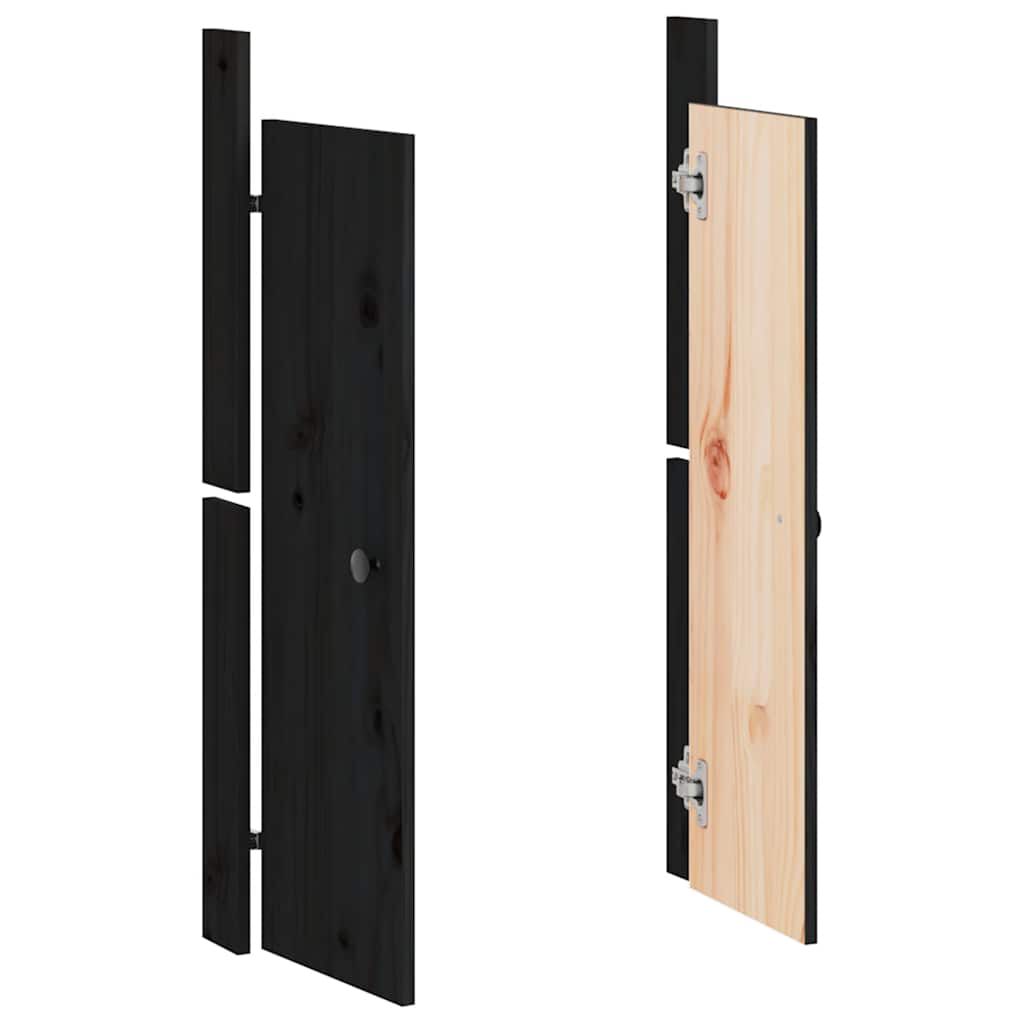 vidaXL Outdoor Kitchen Doors Black 50x9x82 cm Solid Wood Pine