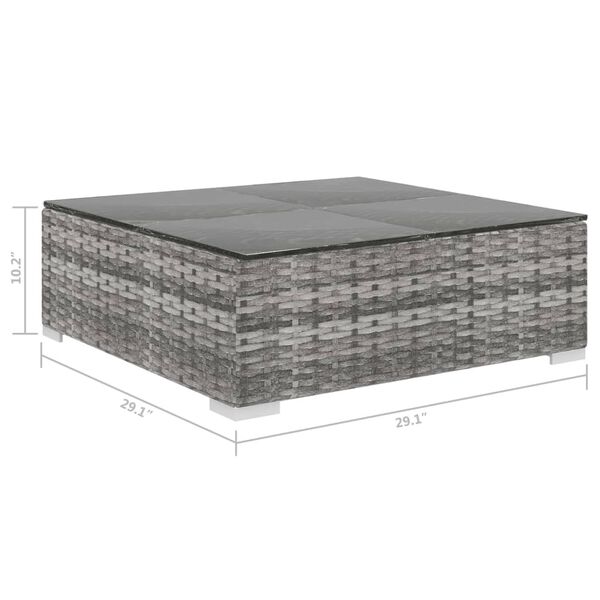 vidaXL 8 Piece Garden Lounge Set with Cushions Poly Rattan Grey