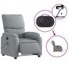 vidaXL Electric Massage Recliner Chair Light Grey Fabric