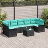 vidaXL Garden Sofa Set 8 pcs Black Poly rattan