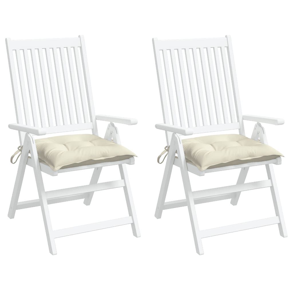 vidaXL Chair Cushions 2 pcs Cream White 50x50x7 cm Oxford Fabric