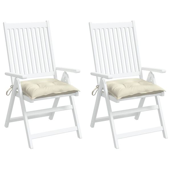 vidaXL Chair Cushions 2 pcs Cream White 50x50x7 cm Oxford Fabric