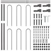 vidaXL Garden Fence 9 pcs Grey 15.3 x 0.8 m Powder-coated Steel