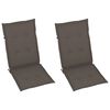 vidaXL Garden Chairs 2 pcs with Taupe Cushions Solid Teak Wood