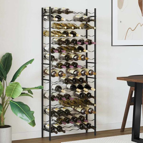 vidaXL Wine Rack for 96 Bottles Black Iron