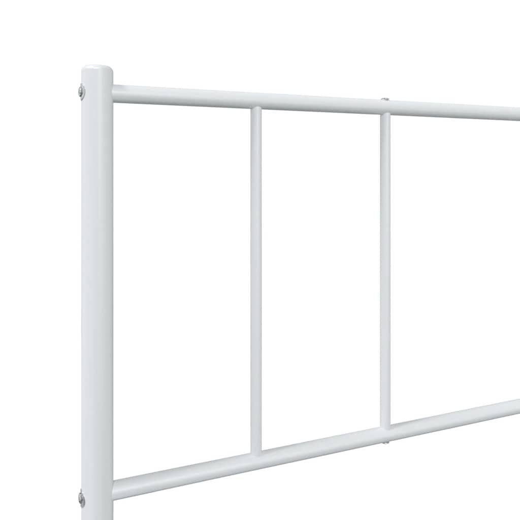 vidaXL Metal Bed Frame without Mattress with Headboard White 100x200cm