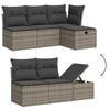 vidaXL 5 Piece Garden Sofa Set with Cushions Grey Poly Rattan