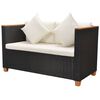 vidaXL 5 Piece Garden Lounge Set with Cushions Poly Rattan Black