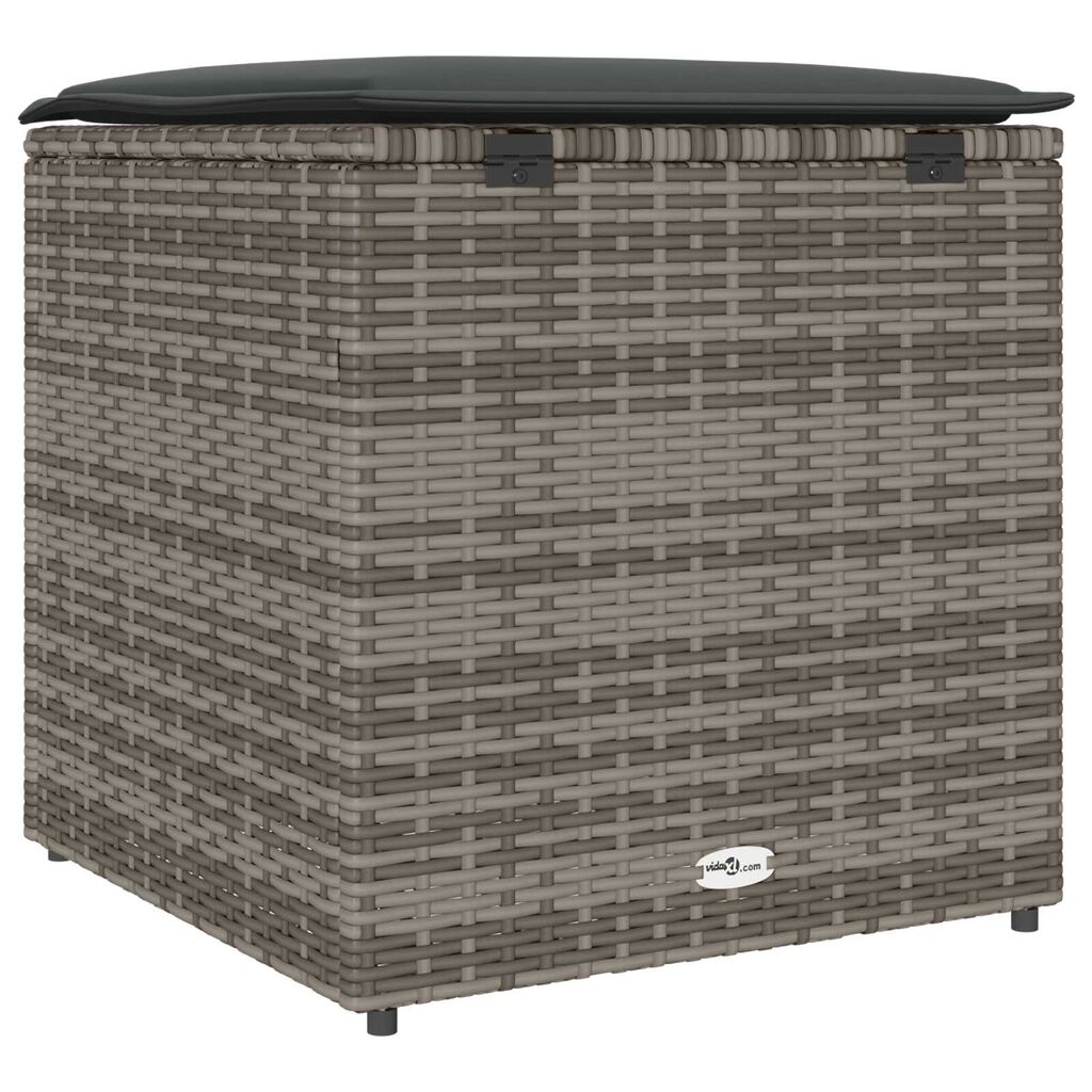 vidaXL Outdoor Storage Box Grey and Dark Grey Rattan Large Storage