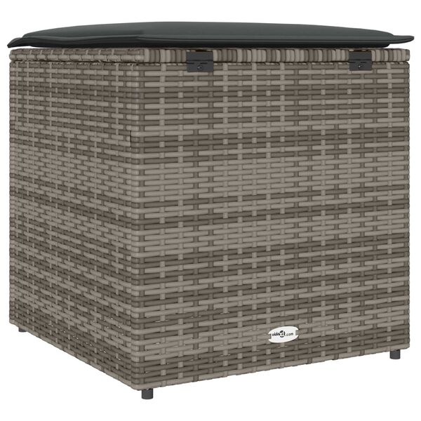vidaXL Outdoor Storage Box Grey and Dark Grey Rattan Large Storage