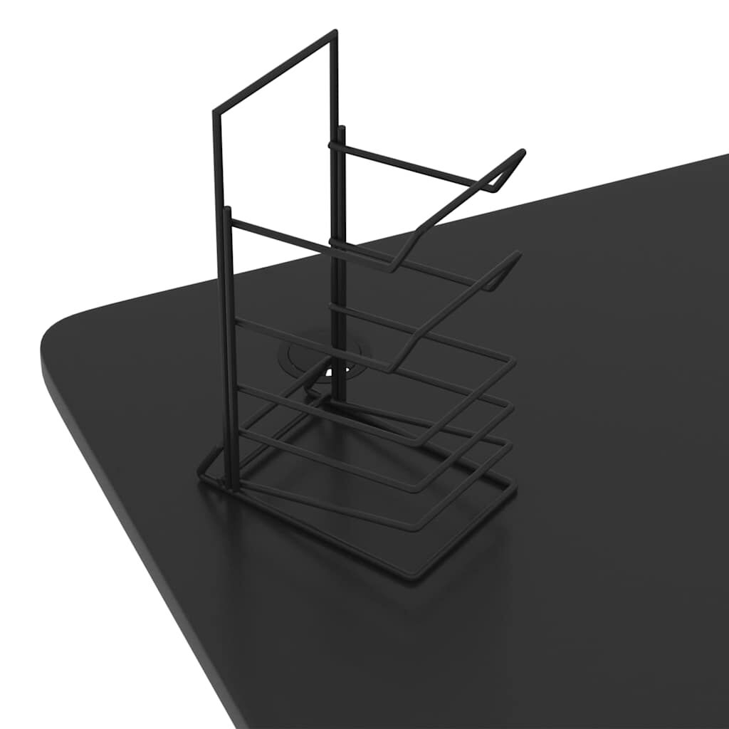 vidaXL Gaming Desk with Y Shape Legs Black 110x60x75 cm