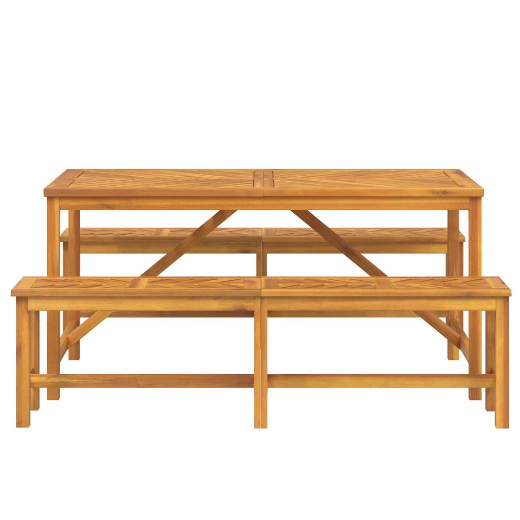 vidaXL 3 Piece Garden Dining Set Solid Wood Acacia