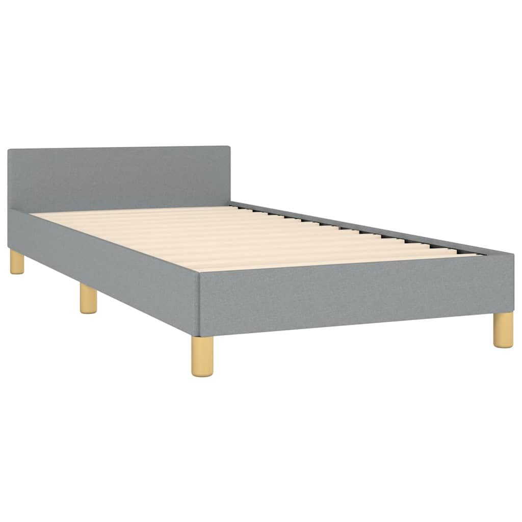 vidaXL Bed Frame without Mattress Light Grey Twin XL Fabric