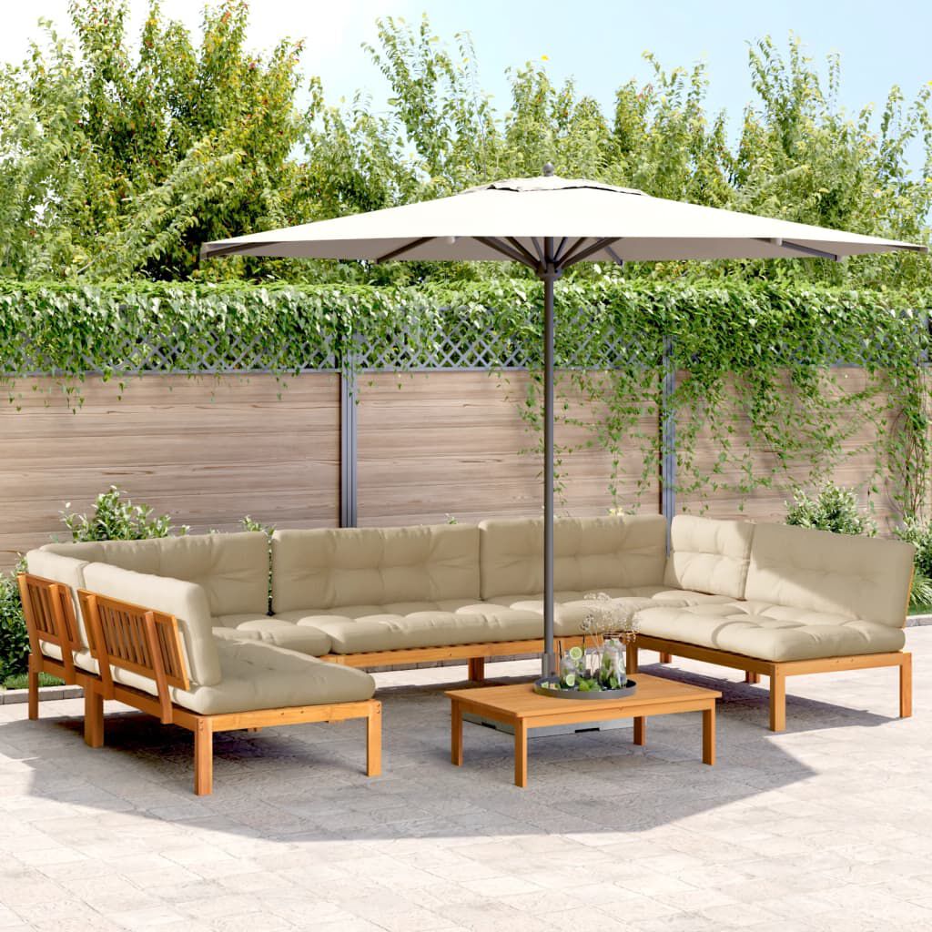 vidaXL 6 Piece Garden Pallet Sofa Set with Cushions Solid Wood Acacia
